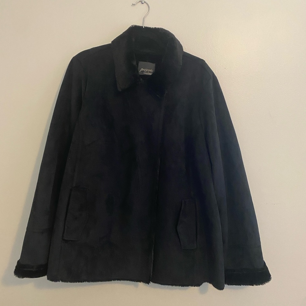 Women’s Persona Marina Rinaldi Plus Size Faux Suede and Fur Bomber Jacket